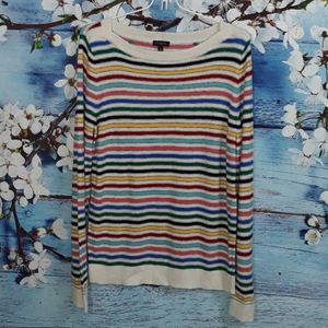Talbots Long  Sleeve Strip Blouse | Size M